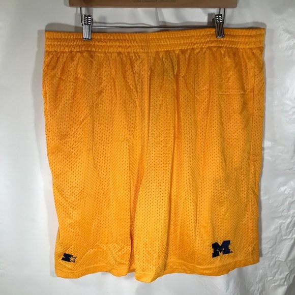 Starter University of Michigan Navy Orange Basketball Shorts Men’s Size XL - Picture 1 of 7